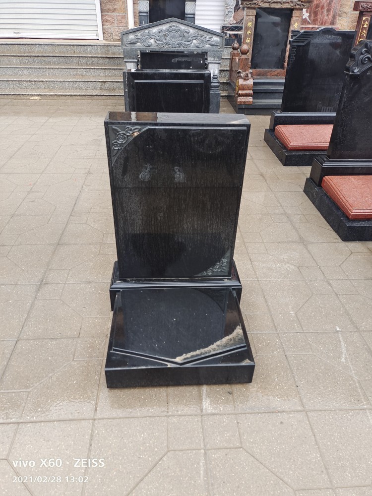 Stone Carving Tombstone Rural Earth Burial Earth Grave Cemetery Cemetery Mausoleum Double Catacombs Granite Marble China Black Stone Tombstone