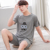 Summer mens bông trẻ mỏng pajama ngắn tay áo quần short thiết lập kích thước lớn mùa hè nhà mens váy trẻ quần áo. 