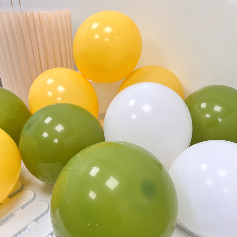 Spring Color Retro Olive Green Balloons Kindergarten Decoration Supplies Shopping Mall Opening Birthday Party Lemon Yellow