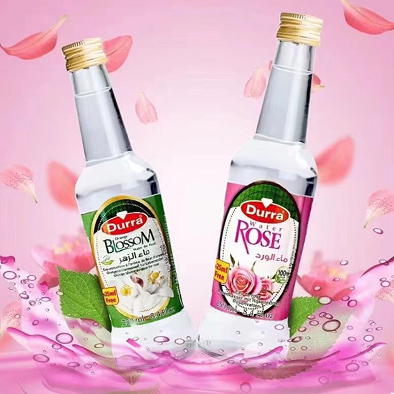 Durra Rose Water, Rose Flower Water, Baked, Imported, Edible Seasoning, Used for Middle Eastern Jordanian Arabic Desserts