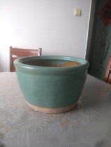 Oversized Republic of China period green glaze cylinder desk cylinder Antique green glaze cylinder old objects nostalgic collection boutique