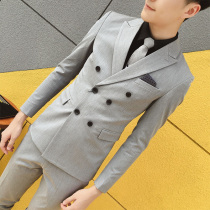 Rich bird suit suit suit men double-breasted self-cultivation professional dress groom dress Best Man Business Mens small suit