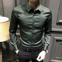 Rich bird long-sleeved shirt mens light luxury Korean slim-fitting mens shirt trend handsome business formal high-end mens clothing