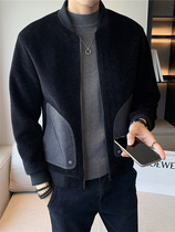 Fugui Bird jacket jacket mens autumn and winter short woolen Korean version of the trend slim casual thick woolen woolen mens coat
