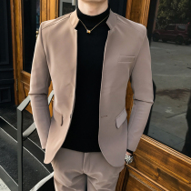 Fugui Bird Leisure Mens Youth Slim Korean version of the trend Zhongshan suit handsome one-piece jacket stand collar small suit jacket