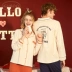 Gukoo / trấu chính hãng đồ ngủ Hello Kitty cặp đôi mùa thu ve áo nhà dịch vụ phù hợp với mùa thu cotton