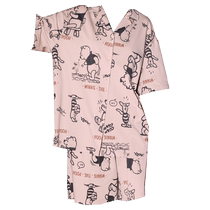 Gukoo Nuisette Pyjamas Femmes Dété Winnie Lourson Imprimer Nouveau Mignon Lâche Femmes Mince Maison Vêtements Ensemble B