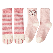 Guoke IP joint mid-calf socks for women chenille floor socks cute socks thickened warm socks for women
