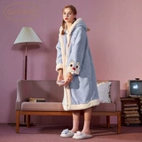 Gukoo/果壳 Демисезонная коралловая пижама, бархатный длинный банный халат, зимняя юбка