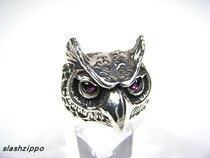 American Handmade Silver BWL Bill Wall Leather with BEAMS25 Anniversary Owl Ring