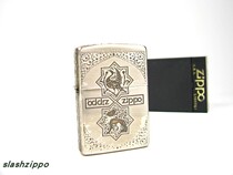 zippo Japanese Collection Series 1999 Japanese version exquisite complex five-sided carving etching smoked silver ancient beasts