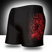 Màu sắc rắn nam boxer bãi biển quần short mỏng mùa xuân nóng bãi biển đồ bơi nam thời trang in quần bơi - Nam bơi đầm