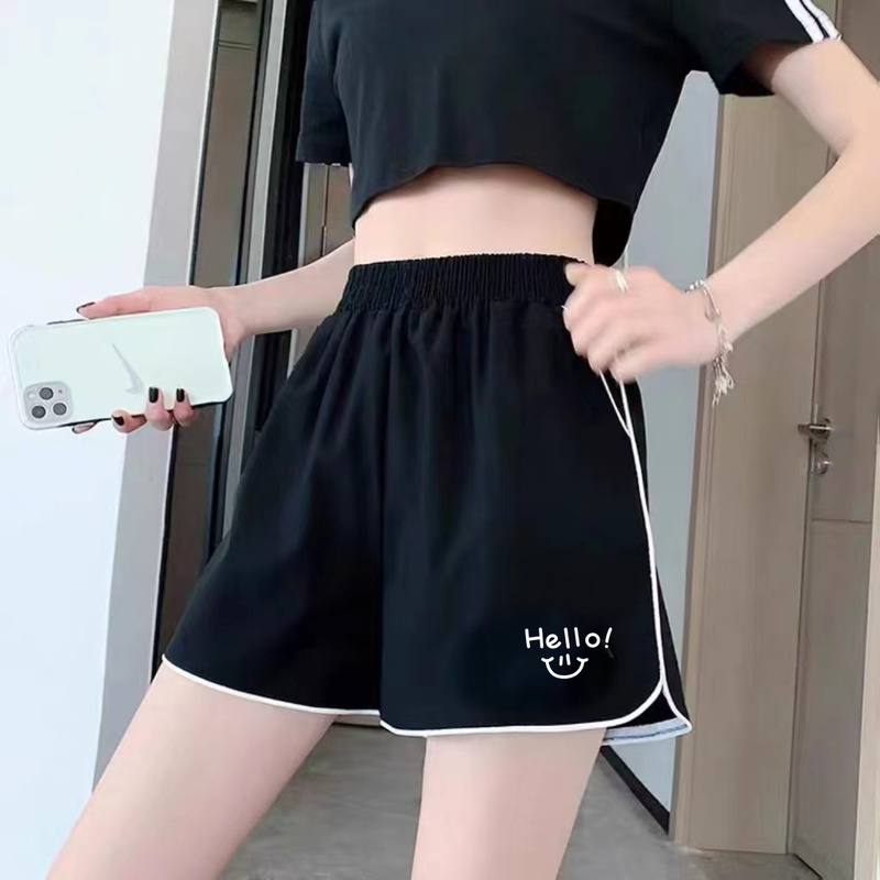 Summer Sports Shorts for Women, Ice Silk Quick-Drying Three-Quarter Pants, 2024 Hong Kong Style Loose Casual Fashion Wide-Leg Hot Pants