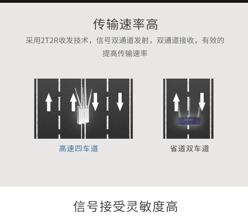 JCG无线wifi增强器家用穿墙大功率信号放大中继桥接路由无线转有线网络扩展加强扩大接收器wife发射网线网口商品详情图