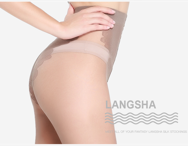 Langsha vớ của phụ nữ mặc bikini pantyhose chống móc mùa hè phần mỏng stovepipe chân đáy vớ màu đen thịt dính liền