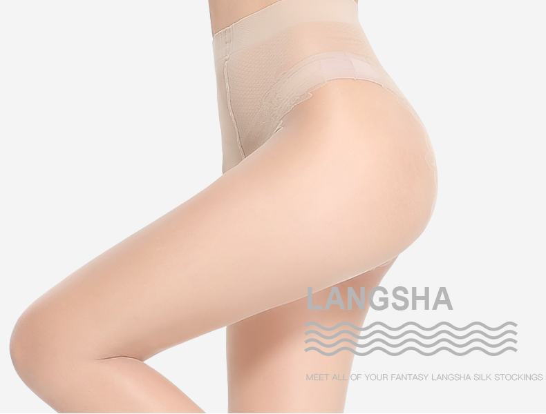 Langsha vớ của phụ nữ mặc bikini pantyhose chống móc mùa hè phần mỏng stovepipe chân đáy vớ màu đen thịt dính liền