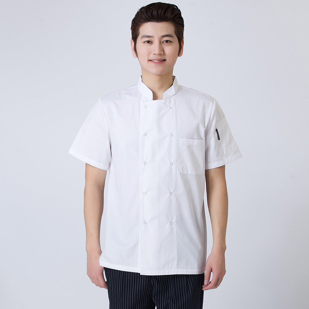 Khách sạn đầu bếp quần áo tay áo ngắn Chef workclothes quần áo mùa hè Tây nhà hàng nhà hàng căng tin nhà bếp nam và đồng phục đầu bếp nữ