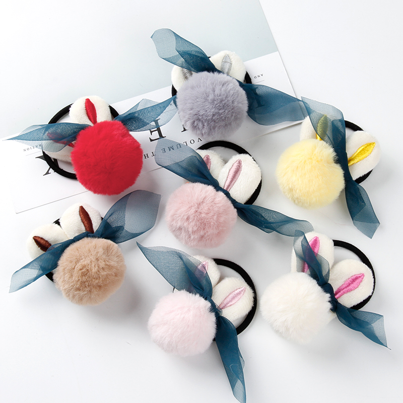 Net red girl hair hair Han hair rubber rabbit ear rope little girl without hurting rubber band horse tail rope