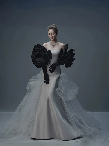 Реквизит для фотографии для влюбленных, модное ретро свадебное платье, крой «рыбий хвост»