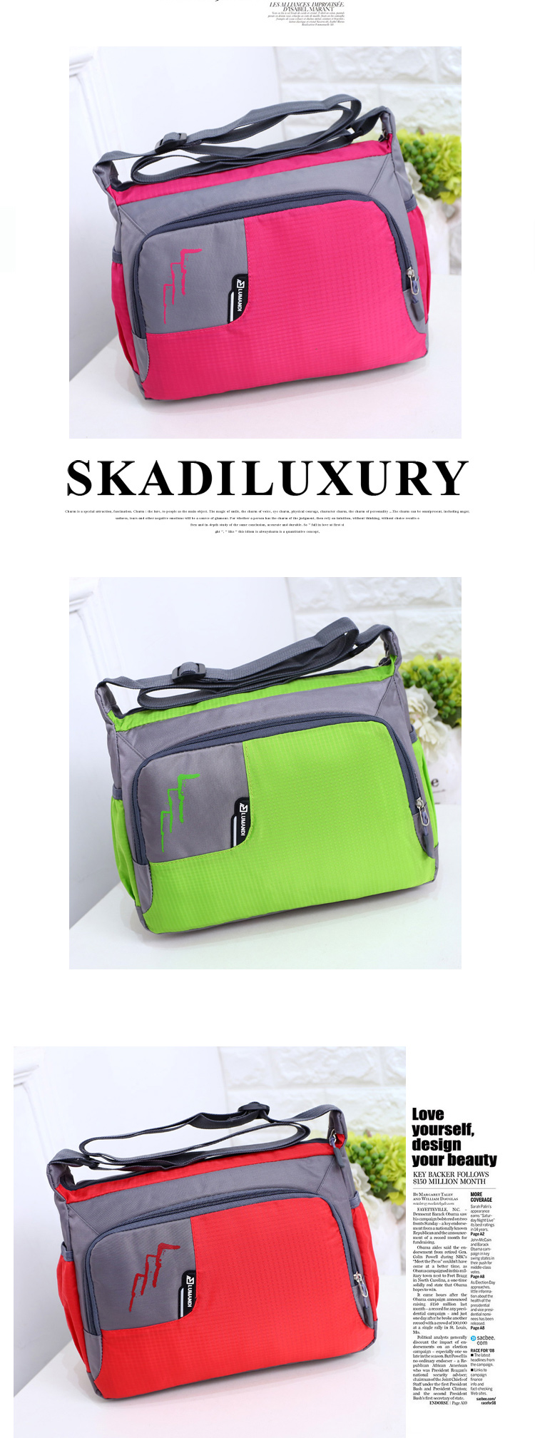 New nylon Oxford túi vải nữ túi vai túi Messenger giản dị công suất lớn túi du lịch túi mẹ mới túi xách nữ gucci