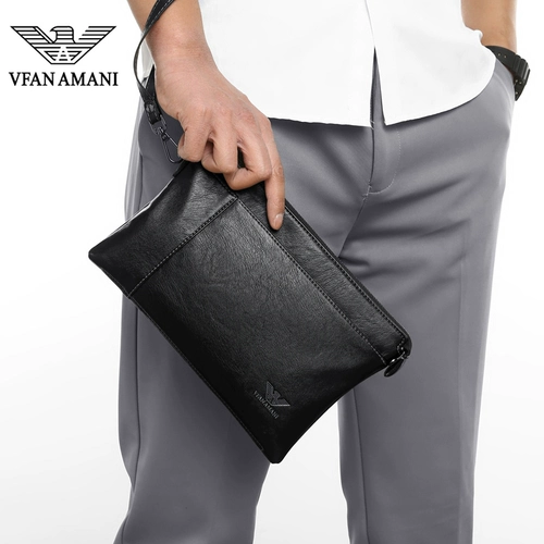 Armani, сумка с петлей на руку, кожаная вместительная и большая маленькая сумка клатч для отдыха, из натуральной кожи