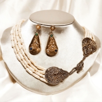 Baroque Pearl Necklace Sterling Silver Gold Plated Earrings Price Changed Overseas Purchase Non-Refundable