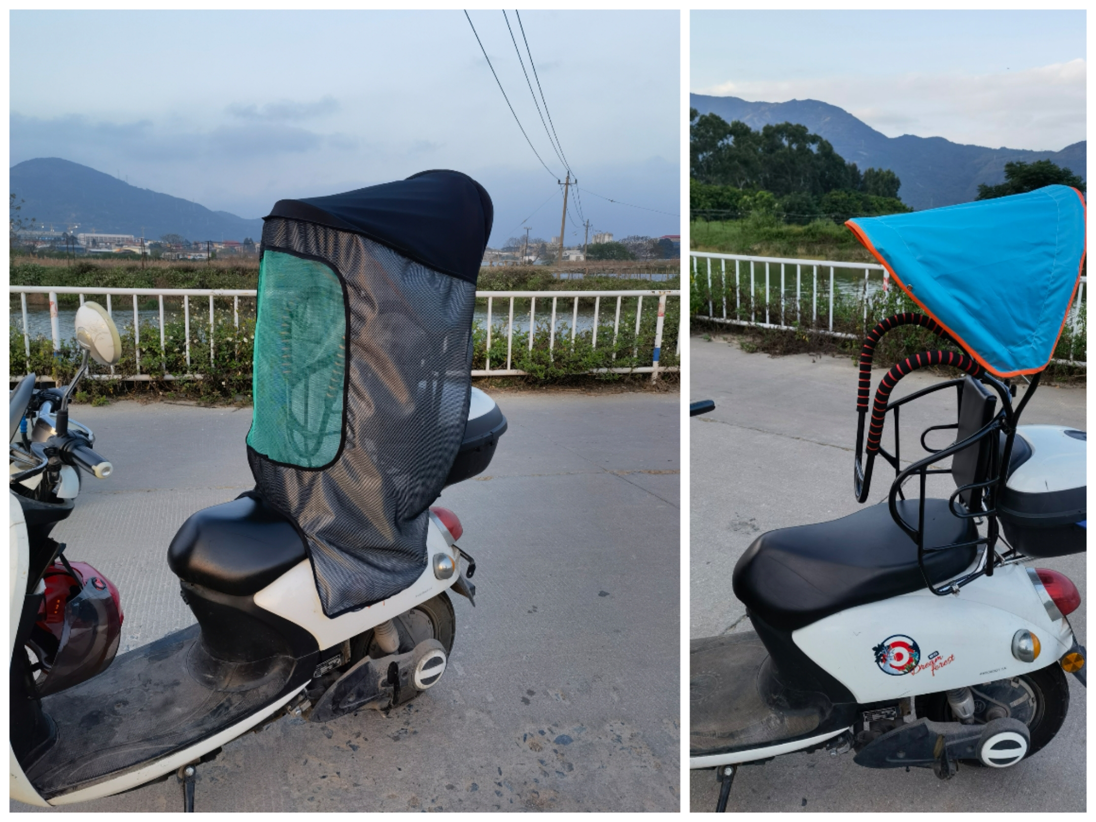 Rear Seat Sunshade for Children of Electric Vehicle Bicycle (Seat Not Included)