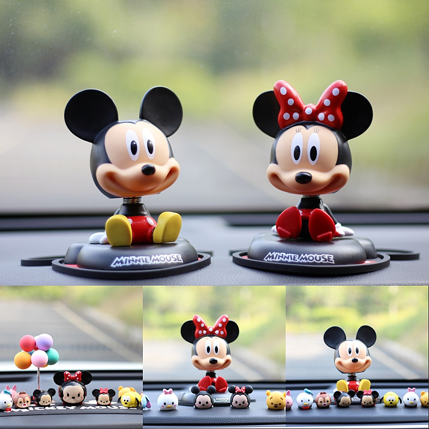 Car Mickey Minnie ecstasy in car Ornament Swing Piece Personality Creative Net Red On-board Cute Model Decoration Items
