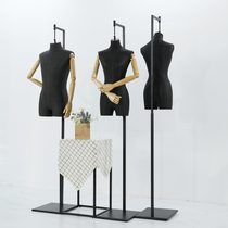 High-end clothing store window hanging model props womens half-length display stand full-body Mens model shelf