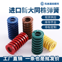 Imported new mold spring Datong high temperature resistant yellow blue green tea brown rectangular flat wire alloy steel customization