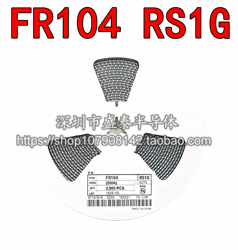 Hot sale patch fast recovery diode RS1G FR104 1A 400V SMA DO-214AC 60 yuan 2K