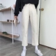 Quần jeans nữ mùa thu 2018 phiên bản Hàn Quốc mới của quần lửng ống rộng cạp cao