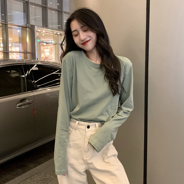 T-shirt women's spring 2022 new style inner long-sleeved bottoming shirt white loose and thin design niche top