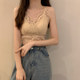 Niche sling lace beautiful back outer wear summer 2022 new inner short sleeveless vest women's top with chest pad