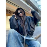 Ретро демисезонная полиуретановая куртка, в американском стиле, подходит для подростков