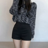 Летняя черная летняя одежда, шорты, штаны, белый ростомер, демисезонные леггинсы, сапоги, высокая талия, в обтяжку