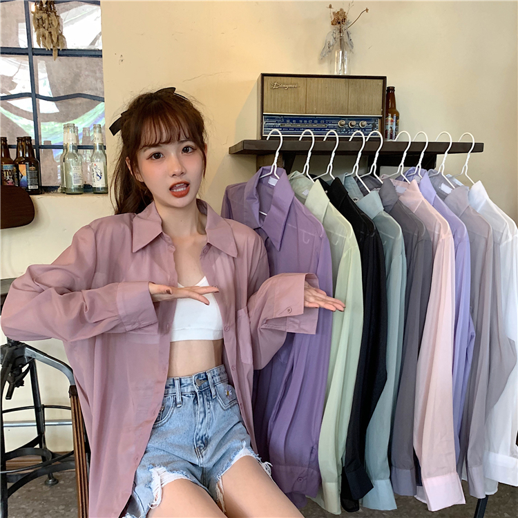 Thin sunscreen cardigan early spring 2022 new design sensation small crowdlength sleeves white shirt advanced senses clothes