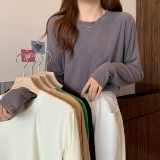 Приятная телу осенняя футболка, модный лонгслив, по фигуре, подходит для подростков, в западном стиле