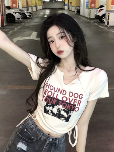 Shanfang Feng Sweet Girl Special Visat v -neck с коротким
