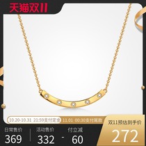 T400 smiley face necklace female sterling silver light luxury niche design sense 2021 New golden choker birthday gift