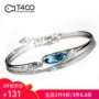 Vòng đeo tay bằng bạc pha lê T400 Vòng tay nữ bạc sterling Hàn Quốc Bộ cá tính đơn giản Phụ kiện Swarovski Chissen vòng thạch anh tóc vàng