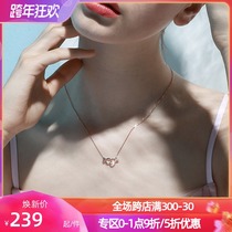 T400 sterling silver necklace female 2022 new choker light luxury niche design rose gold pendant holiday gift