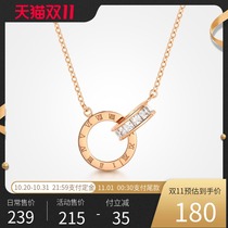 T400 double ring necklace 2021 new female summer light luxury niche design sense sterling silver choker Mobius ring