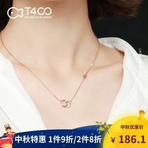 T400 double C sterling silver necklace female summer wild 2021 New choker rose gold luxury gift for girlfriend