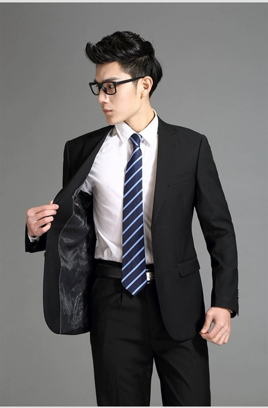 Playboy VIP Suit Suit dành cho người trung niên Kinh doanh chuyên nghiệp Mặc trung niên Bố Loose Suit cỡ lớn quần nam