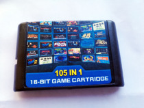 Carte de jeu TV MD Shiga console Gensis SEGA 16 bits MD carte noire 105 tout en une version intégrée