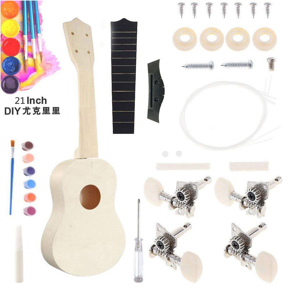 Jukri Ridiy Finished Products Assembly Handmade Material Packs Accessories Color Ploy Nursery Activities Wood Small Guitar
