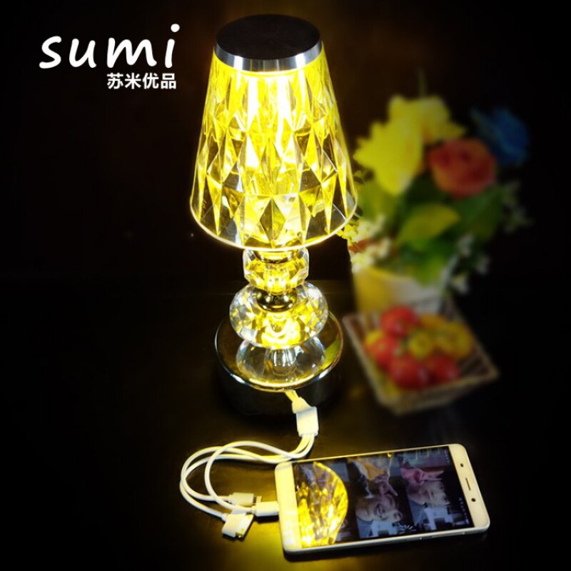Led bar table lights charging crystal table light small night light Seven colorful romantic cafes KTV Dining Room Decoration Service Lights