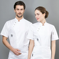 Белый фартук, короткий рукав