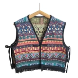 Ретро этнический жилет, подходит с юбкой, кардиган, накидка, этнический стиль, свободный крой, популярно в интернете